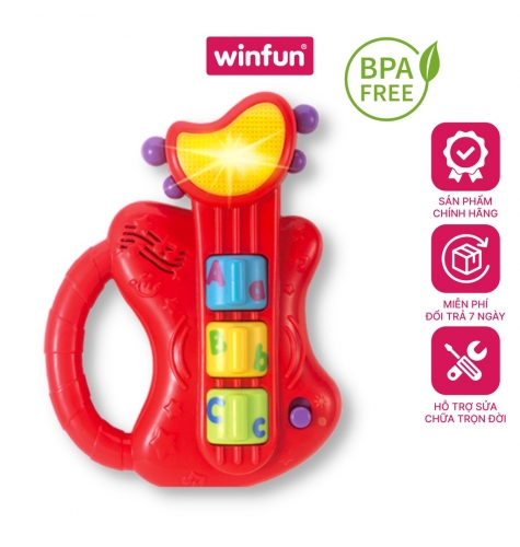 Đồ chơi âm nhạc đàn guitar ghi ta cầm tay mini có đèn nhạc cho bé Winfun 0641 - cho bé từ 6 tới 24 tháng