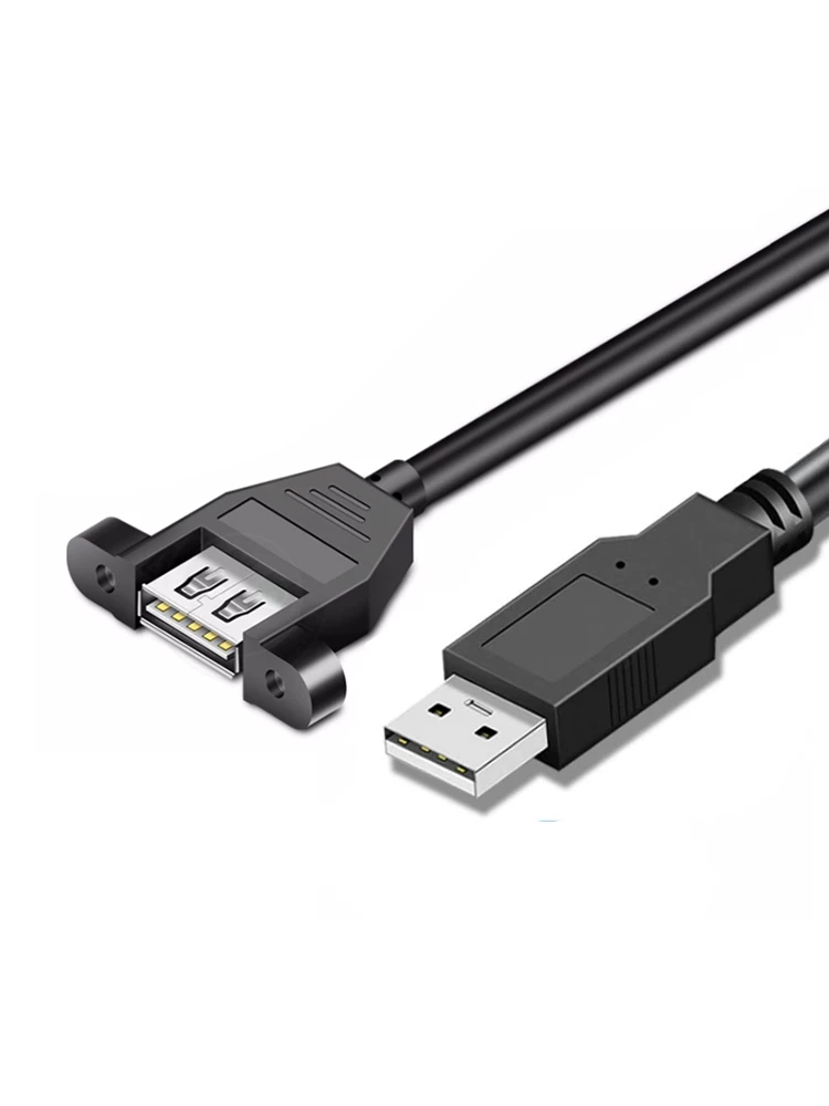 Cáp nối dài USB 2.0 đực-cái có tai và lỗ vít để cố định, cáp USB 3.0 có tai để gắn vào mặt vỏ, cáp nối dài dữ liệu với đầu nối góc 90 độ để kết nối máy tính với ổ USB, chuột, bàn phím.