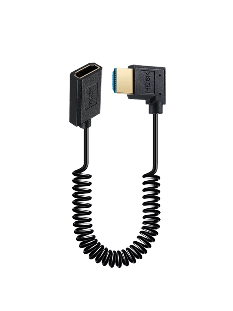 Bộ chuyển đổi HDMI đực sang cái 8K, cáp nối dài dạng lò xo, đầu nối mini, cáp mở rộng cho máy ảnh, TV, màn hình