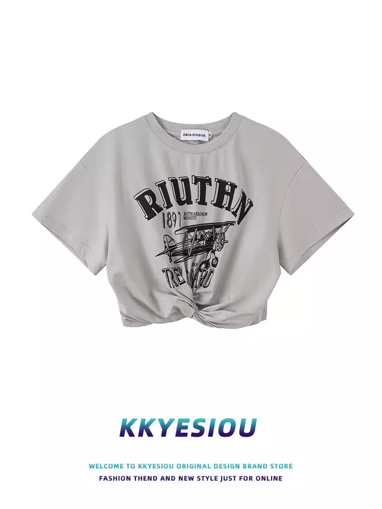 Áo thun nữ ngắn tay kiểu dáng thể thao xếp ly phong cách BM cá tính, đa năng, mùa xuân hè, size nhỏ nhắn.