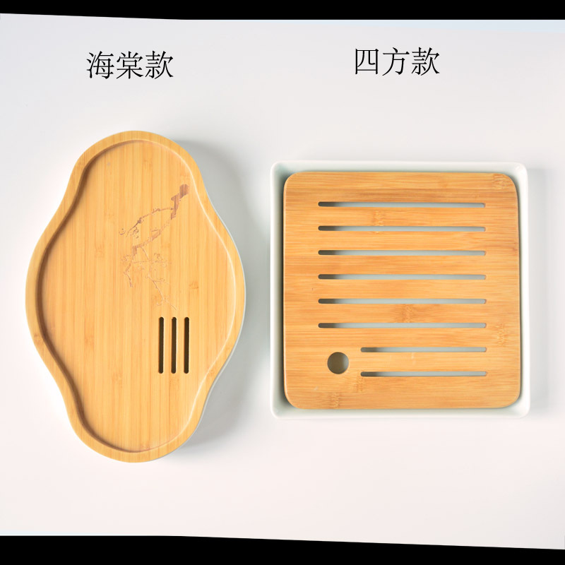 Khay trà gốm sứ kiểu Nhật, khay đựng nước mini, khay pha khô nhỏ, khay trà, khay trà, khay tre, khay trà men ngọc bóng