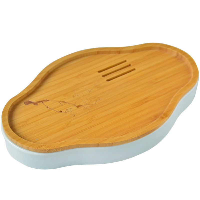 Khay trà gốm sứ kiểu Nhật, khay đựng nước mini, khay pha khô nhỏ, khay trà, khay trà, khay tre, khay trà men ngọc bóng