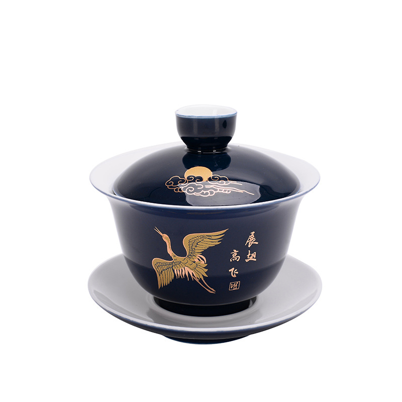 Bát có nắp đậy bằng gốm sứ cỡ lớn 4.0 inch/180ml Bát trà Bộ trà Kung Fu Bát trà Bán buôn tách trà