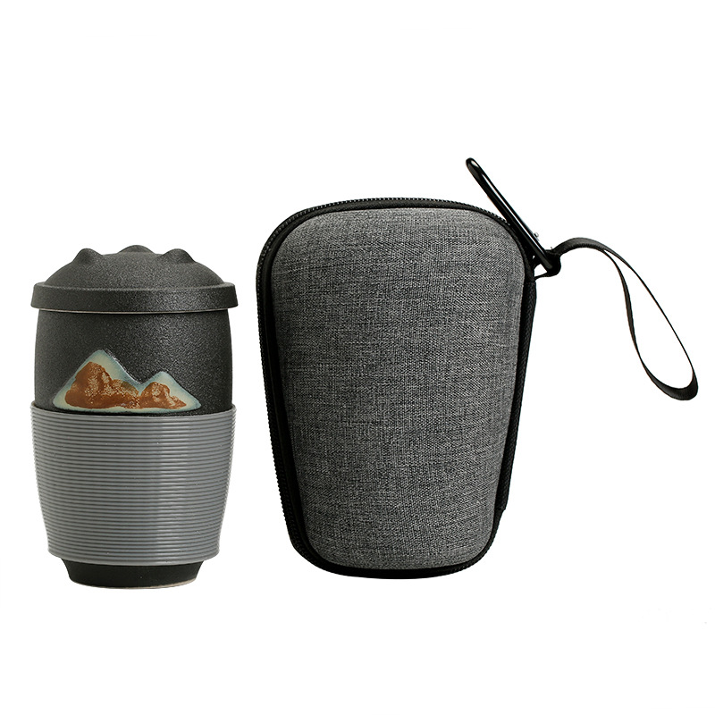 Cốc Nước lọc có nắp đơn giản Cốc pha trà văn phòng cốc trà phong cảnh du lịch xách tay