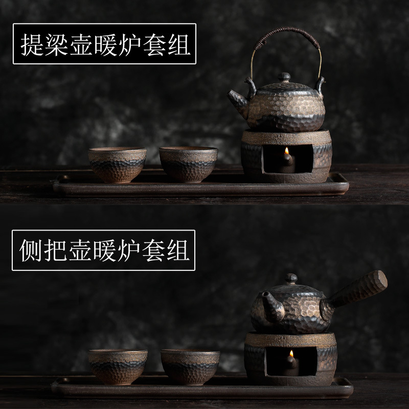 Ấm trà ấm bằng gốm thô ấm trà ấm trà cổ điển thủ công kiểu Nhật ấm trà ấm trà gốm sứ Bộ ấm trà