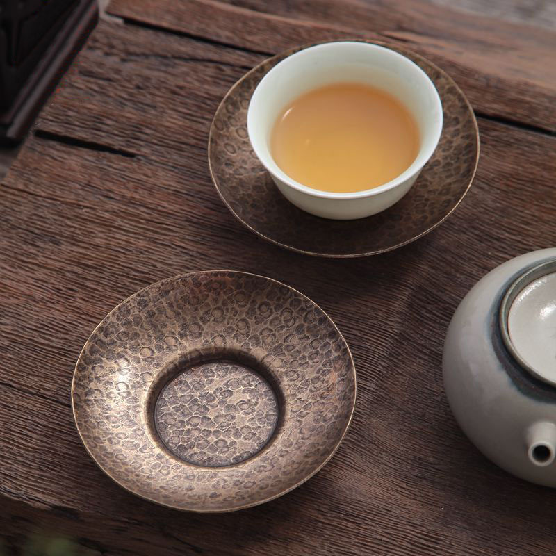 Đồng Nguyên Chất Handmade Đồng Trà Coaster Cách Nhiệt Ấm Trà Thảm Cổ Kung Fu Trà Nhật Bản Coaster Văn Phòng Nhà