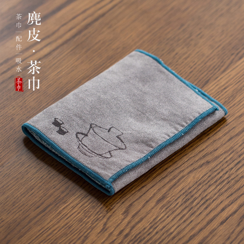 Khăn lau dày, chất liệu microfiber, thấm hút tốt, hình vuông, chuyên dụng cho khay trà, dùng trong gia đình và văn phòng.