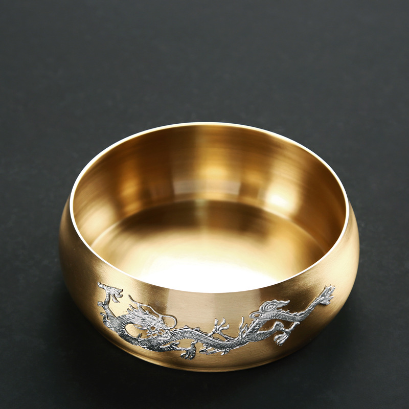 Oantang bán buôn đồng nguyên chất rửa trà gia dụng cỡ lớn rửa chén bát bát cốc đựng trà cổ điển Thiền kiểu Nhật Bộ trà Bình đựng nước