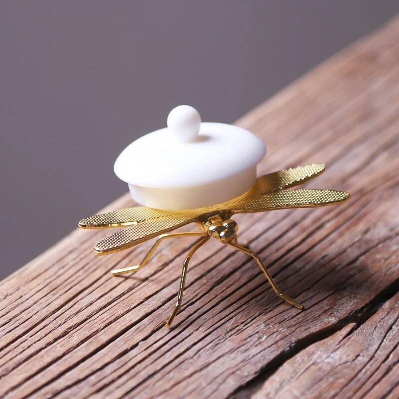 Sỉ buôn giá đỡ bút hình chuồn chuồn, giá đỡ bút hình ấm trà, phụ kiện bộ trà đạo, phụ kiện trà đạo bằng hợp kim dùng cho nhà và văn phòng.