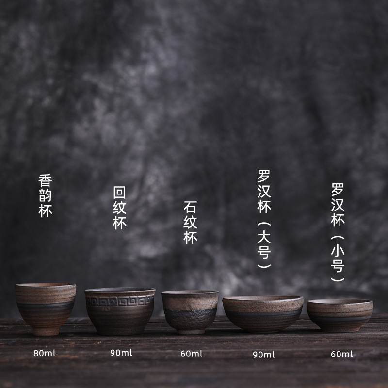 Cốc trà nung cổ xưa, cốc chủ nhân gốm thô thủ công, Bộ trà Kung Fu gốm sứ Trung Quốc mới, cốc trà thay đổi lò cổ điển