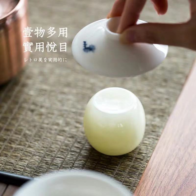 Phụ kiện vật nuôi trà có nắp kiểu Nhật, nắp ấm trà hình bầu dục, Nắp bát, bộ trà Kung Fu, đồ trang trí bàn trà ngọc bích cổ gia dụng