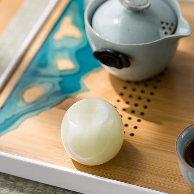 Phụ kiện vật nuôi trà có nắp kiểu Nhật, nắp ấm trà hình bầu dục, Nắp bát, bộ trà Kung Fu, đồ trang trí bàn trà ngọc bích cổ gia dụng