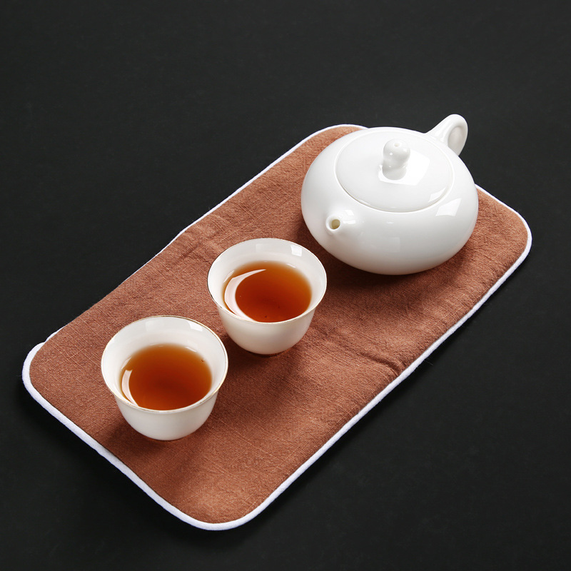 Bông và lanh kiểu Nhật thấm nước hai mặt có thể sử dụng khăn trà vải cổ điển bọt khô bình lót ấm đệm cách nhiệt Phụ Kiện Bộ trà