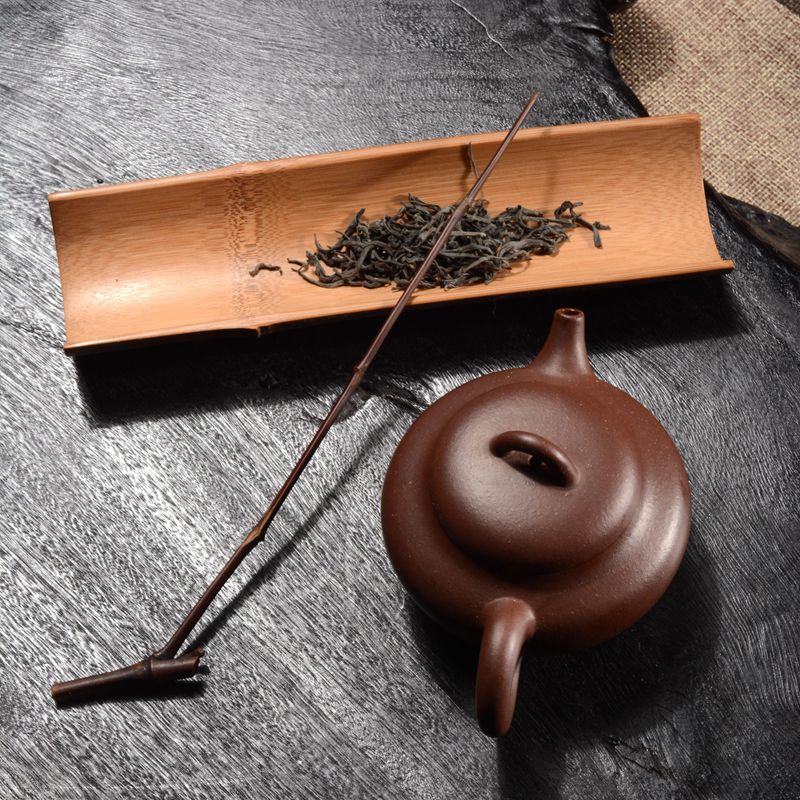 Bộ muỗng trà tre than hóa hai món, dụng cụ rải trà, khay trà, phụ kiện trà đạo, bộ dụng cụ trà đạo sáu quý, dùng trong gia đình.