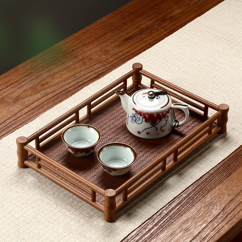 Khay đựng bộ trà Kung Fu Daiantang, kiểu Nhật, khay trà bằng tre, khay phục vụ trà bằng tre