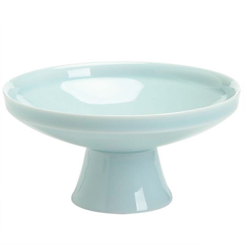 Khay giải khát gốm sứ chân cao sáng tạo Khay đựng trái cây cỡ lớn kiểu Trung Quốc Mới đựng đồ ăn vặt phòng khách món hạt dưa