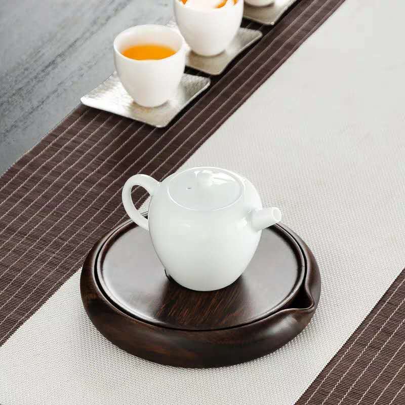 Ấm cổ điển giả gỗ mun gỗ rắn nặng tre khô Khay trà bàn trà nhỏ đựng nước Phụ kiện trà đạo Kungfu gia dụng