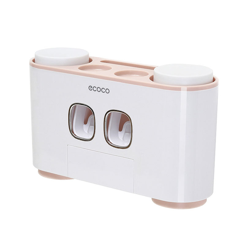 Dụng cụ bóp kem đánh răng không đục lỗ Giá đựng bàn chải đánh răng bốn cốc treo tường Bàn chải đánh răng phòng tắm Giá đựng kem đánh răng Bộ cốc nước súc miệng