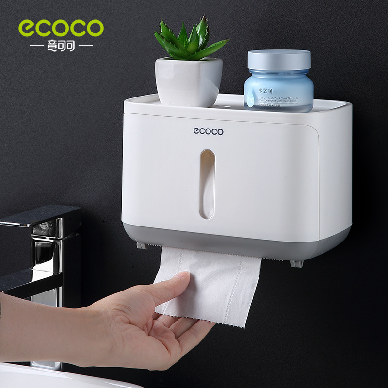 Giá đựng khăn giấy nhà vệ sinh không đục lỗ hộp rút giấy treo tường đa chức năng giá đựng khăn giấy nhà vệ sinh