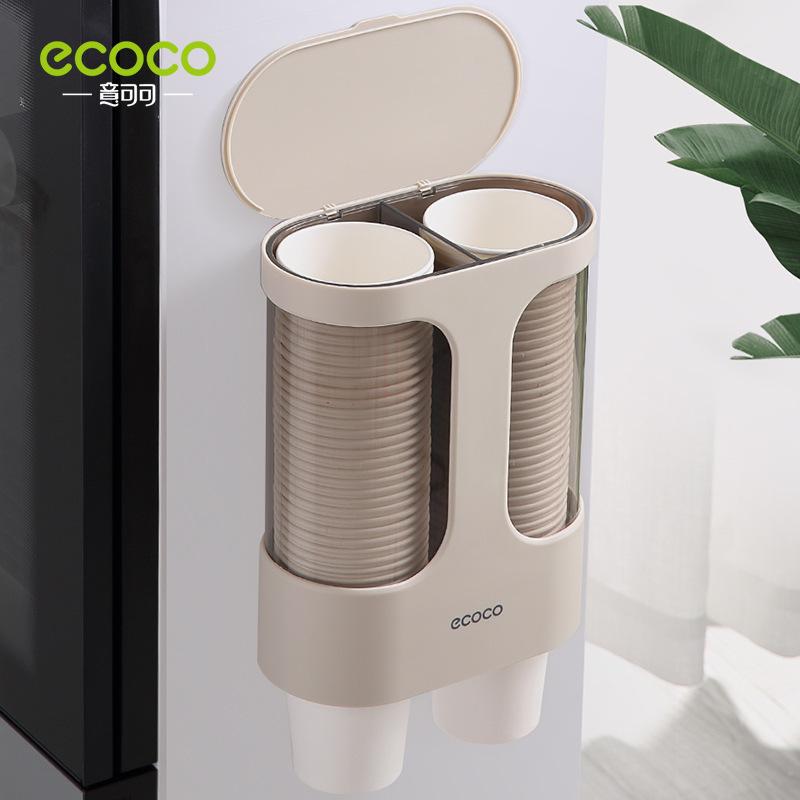 Giá đỡ cốc giấy treo tường dành cho hộ gia đình Giá đựng cốc dùng một lần mà không cần đục lỗ Nước phân loại cốc taker kích thước lớn