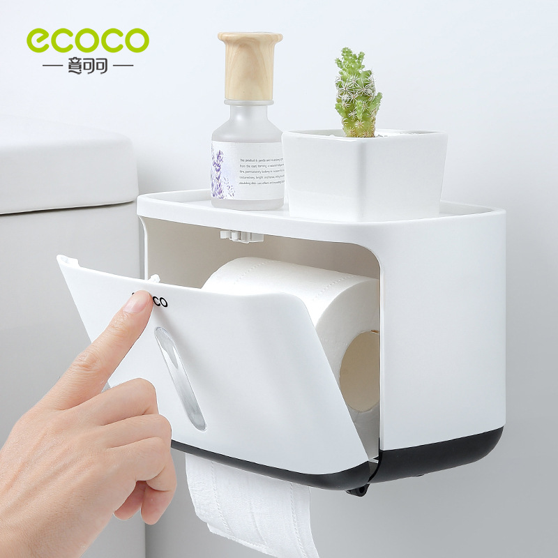 Giá đựng khăn giấy nhà vệ sinh không đục lỗ hộp rút giấy treo tường đa chức năng giá đựng khăn giấy nhà vệ sinh