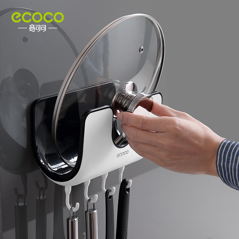 Giá để nắp nồi treo tường, dụng cụ đặt thớt đa năng không đục lỗ trong nhà bếp, giá để đồ móc thớt thoát nước