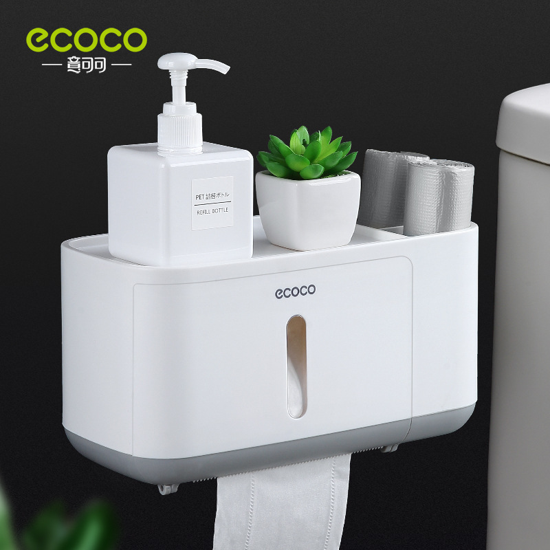 Giá đựng khăn giấy phòng tắm không đục lỗ treo tường đa năng giá đựng giấy cuộn Phòng Tắm Chống thấm nước Hộp đựng khăn giấy