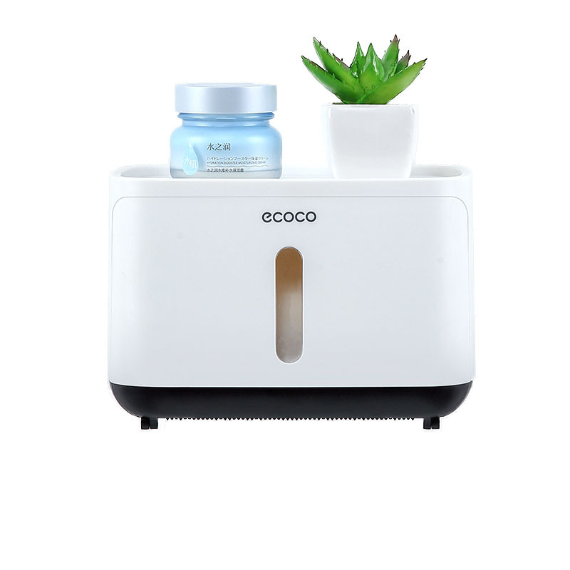 Giá đựng khăn giấy nhà vệ sinh không đục lỗ hộp rút giấy treo tường đa chức năng giá đựng khăn giấy nhà vệ sinh