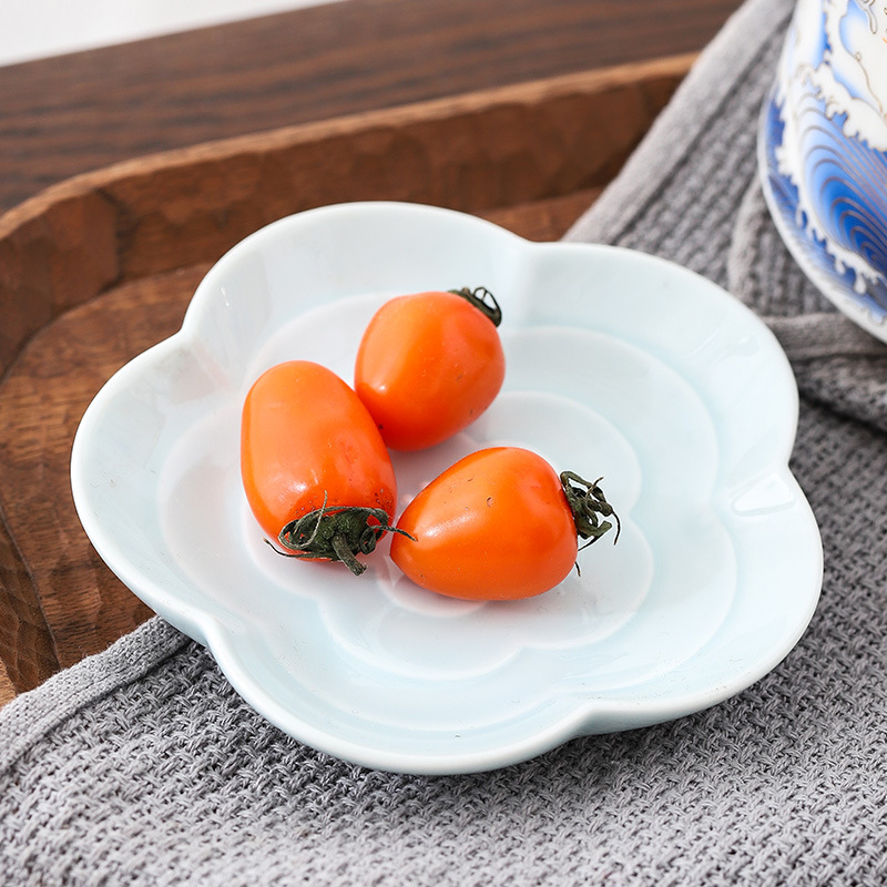 Đĩa trái cây trà đá quanh lò, đĩa trái cây mini bằng gốm, đĩa giải khát kiểu Trung Quốc, đĩa phục vụ đồ ăn nhẹ, đĩa phục vụ bánh trái cây khô