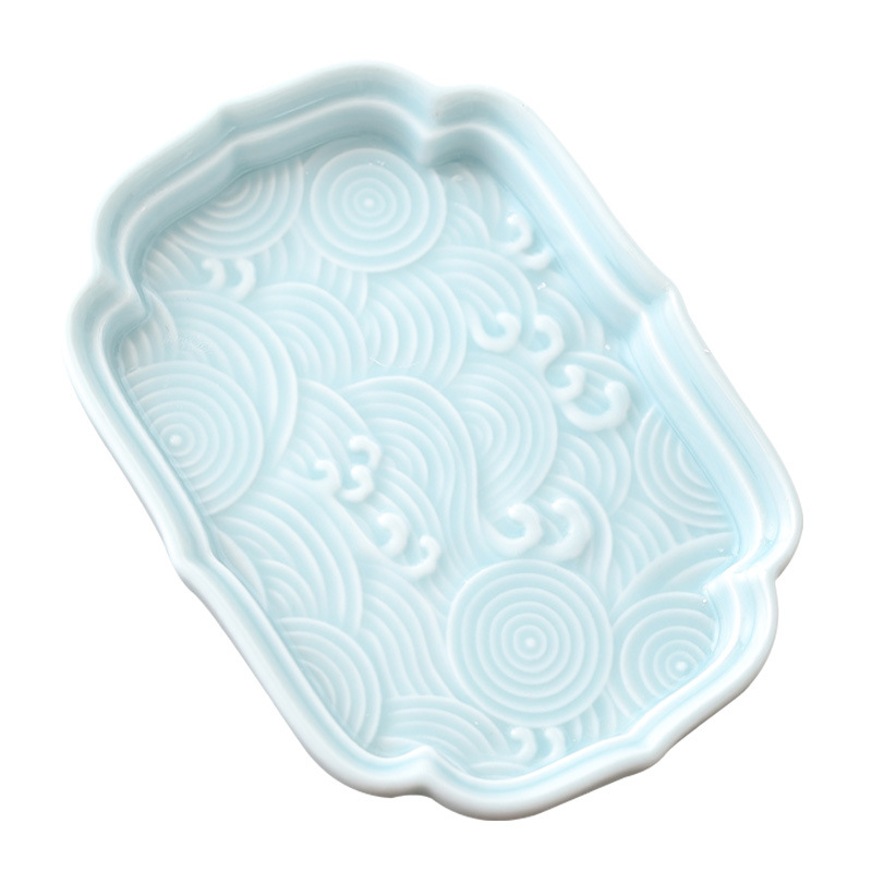 Đĩa trái cây trà đá quanh lò, đĩa trái cây mini bằng gốm, đĩa giải khát kiểu Trung Quốc, đĩa phục vụ đồ ăn nhẹ, đĩa phục vụ bánh trái cây khô