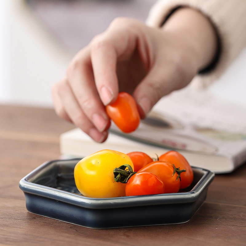 Đĩa trái cây trà đá quanh lò, đĩa trái cây mini bằng gốm, đĩa giải khát kiểu Trung Quốc, đĩa phục vụ đồ ăn nhẹ, đĩa phục vụ bánh trái cây khô