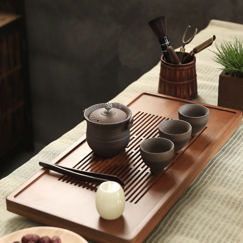 Bán buôn gỗ mun gỗ rắn trà đạo sáu quý ông bộ đồ trà Kung Fu phụ kiện bộ trà mây nghệ thuật phụ kiện kẹp trà