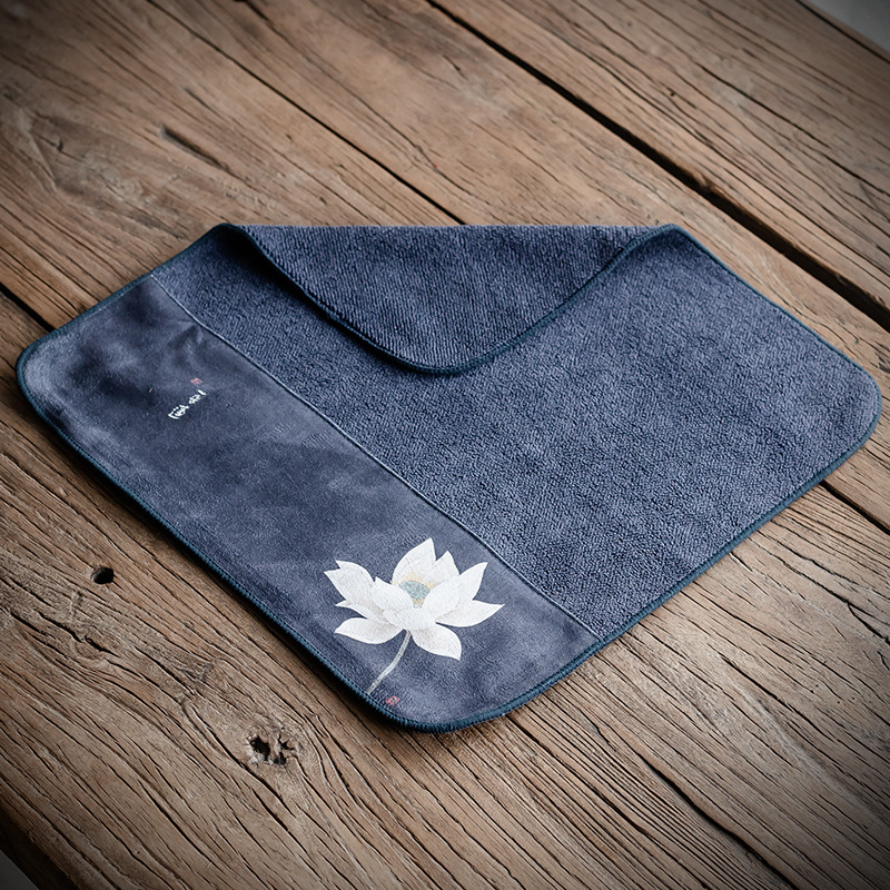 Khăn trà sơn hoa văn Da'antang, khăn lau dày thấm nước, thấm nước, không rụng lông, nâng ấm, Khăn trà, chuyên dùng cho trà đạo