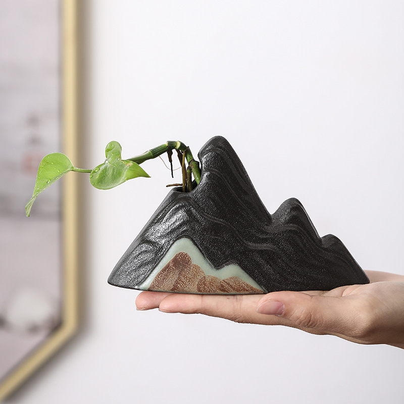 Đồ hoa núi Xa vẽ tay phong cách Nhật Bản đồ trang trí đồ trang trí bằng gốm mặt bàn hoa mini cổ điển