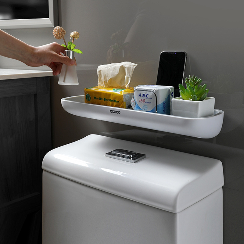 Giá để đồ trên bồn cầu, giá để đồ treo tường đa năng không đục lỗ trong nhà vệ sinh, Giá để đồ thoát nước trong nhà vệ sinh