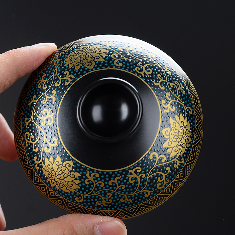 Bộ ấm trà Kung Fu sáng tạo Gốm sứ có nắp 4.0 lớn cổ điển mờ có nắp cốc trà logo