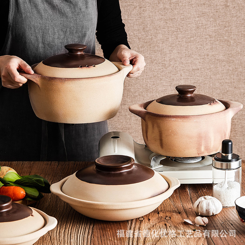 Nồi hầm nấu chè nướng chè Hầm Đất Sét kiểu cũ Nồi hầm Bếp gas Nồi hầm nồi niêu Nồi Cơm Niêu Nồi canh Nồi đá