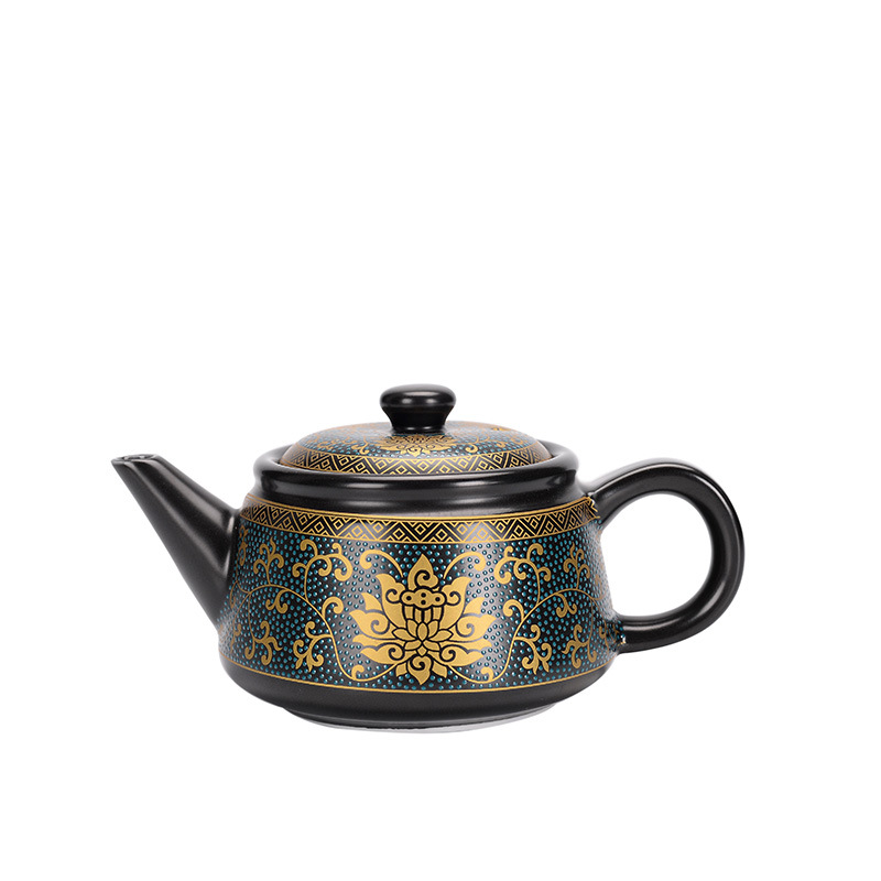 Ấm trà cổ điển gốm sứ sáng tạo thủ công sơn vàng gia dụng cỡ lớn 250ml Ấm Trà Công Phu logo