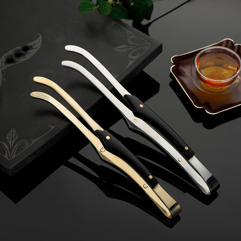Kẹp trà đồng thau Zen đen phong cách Trung Quốc mới Phụ kiện bộ trà Kung Fu Kẹp trà đạo bằng nhíp kim loại Kẹp trà đạo