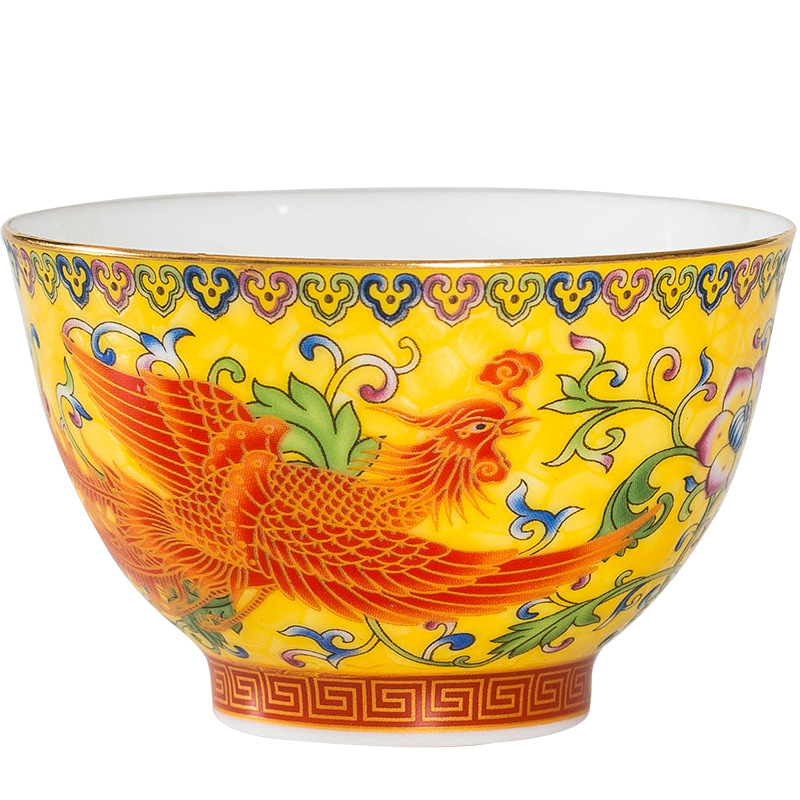 Cốc chủ nhân tráng men cloisonné, cốc trà Kung Fu gốm sứ, bát trà cỡ lớn, cốc trà gia dụng, cốc trà đơn bán buôn