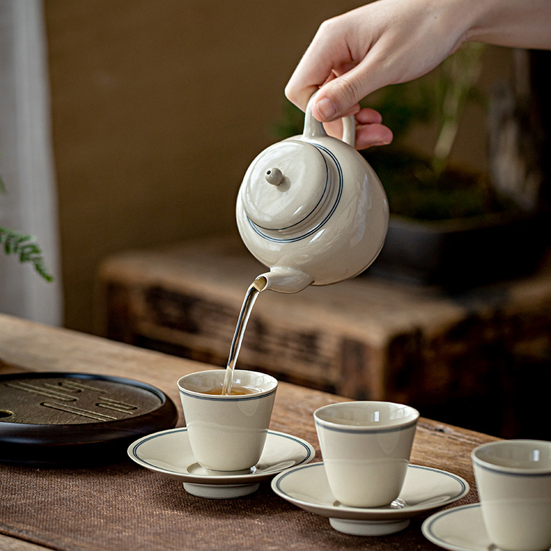 Cốc trà Kung Fu tráng men màu xám thực vật Cốc trà Cốc trà gốm sứ thủ công Cốc chủ nhân đơn Cốc trà gia dụng kiểu Nhật