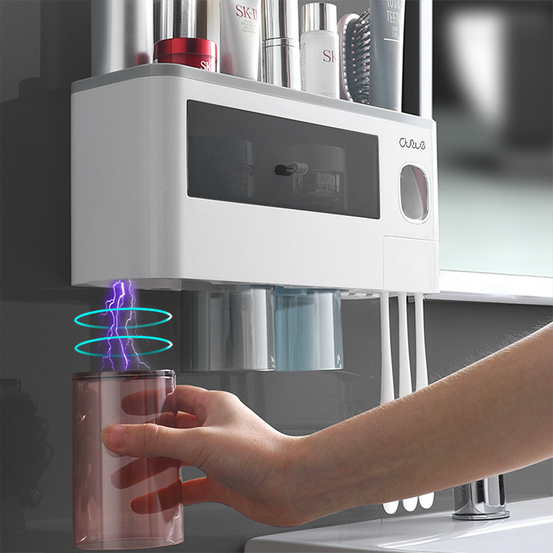 Giá để bàn chải đánh răng treo tường Cốc Nước súc miệng không đục lỗ