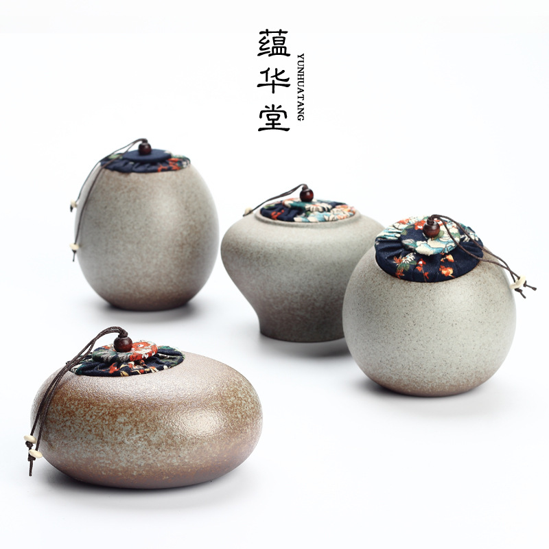 Bình đựng trà cỡ lớn và Cỡ Nhỏ kiểu Nhật, bình đựng đồ bằng gốm thô thủ công, bình gốm Bộ trà Kung Fu