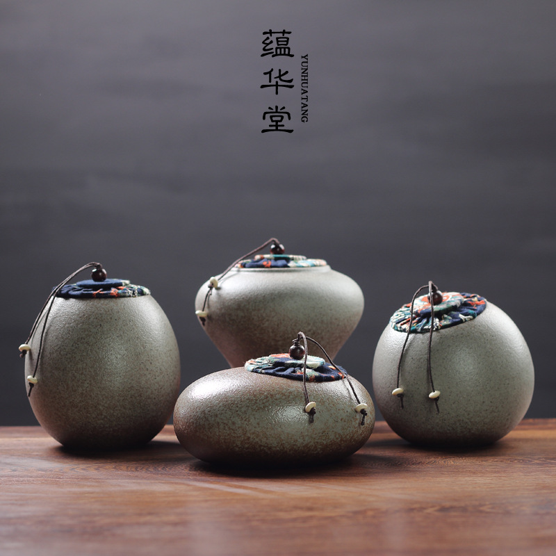 Bình đựng trà cỡ lớn và Cỡ Nhỏ kiểu Nhật, bình đựng đồ bằng gốm thô thủ công, bình gốm Bộ trà Kung Fu