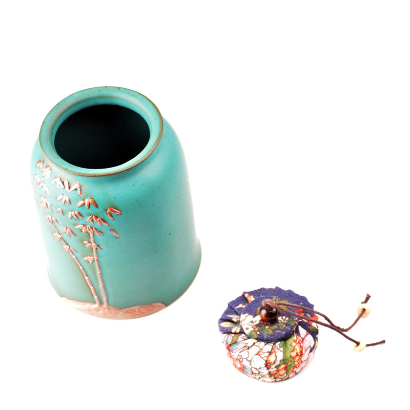 Bình trà tráng men màu xanh lá cây mờ bình trà nhỏ bằng gốm thô đơn giản Bộ trà gốm Đức Hoa gia công Phù điêu logo