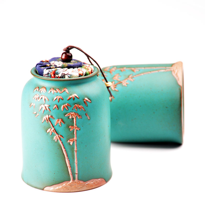 Bình trà tráng men màu xanh lá cây mờ bình trà nhỏ bằng gốm thô đơn giản Bộ trà gốm Đức Hoa gia công Phù điêu logo