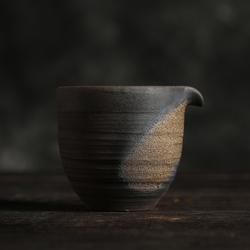 Cốc bằng gốm thô kiểu Nhật cỡ lớn dụng cụ chia trà thủ công cổ điển sáng tạo tách trà biển cốc đồng phục phụ kiện Bộ trà
