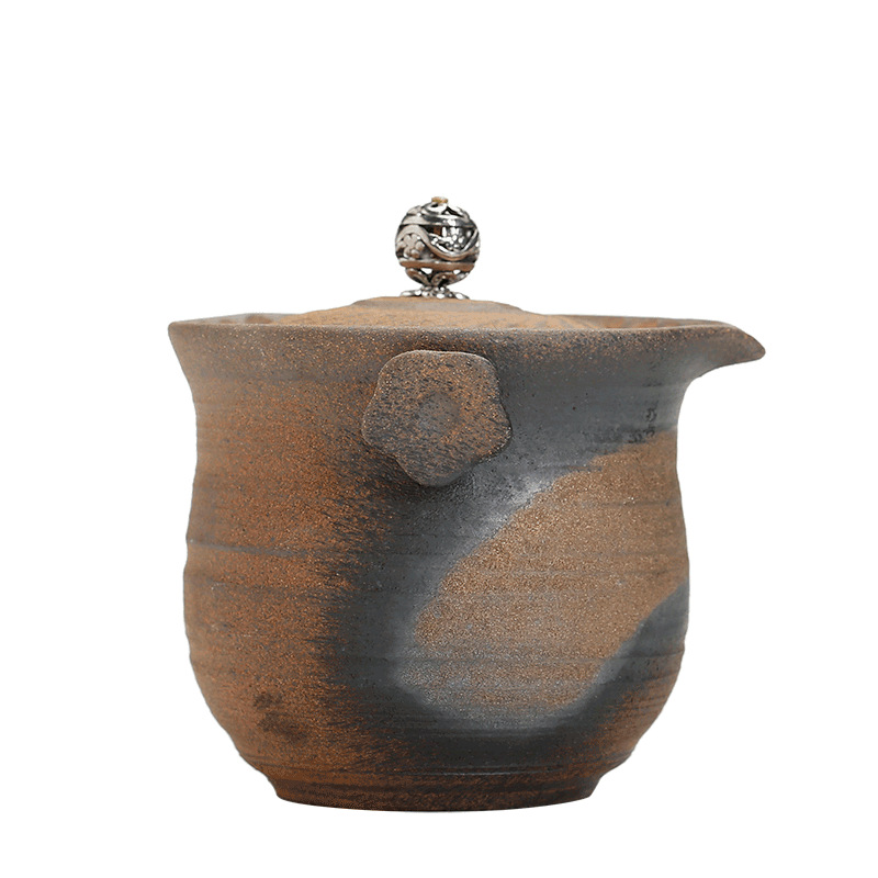 Ấm cầm tay bằng gốm thô ấm trà cổ điển thủ công kiểu Nhật bát có nắp bằng củi gốm sứ Kung Fu Pu'er ấm trà đơn