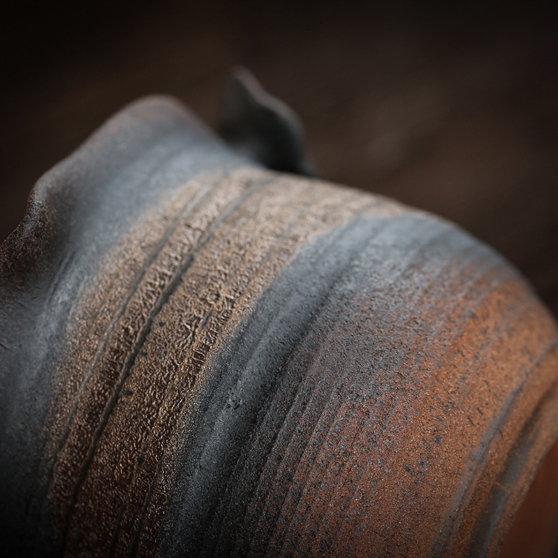 Ấm cầm tay bằng gốm thô ấm trà cổ điển thủ công kiểu Nhật bát có nắp bằng củi gốm sứ Kung Fu Pu'er ấm trà đơn