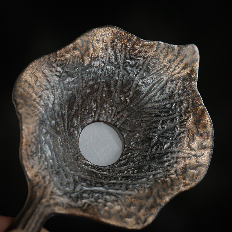 Lọc trà gốm thô thủ công kiểu Nhật, lọc trà sớm, lọc trà gốm sứ sáng tạo, khung lưới trà đạo